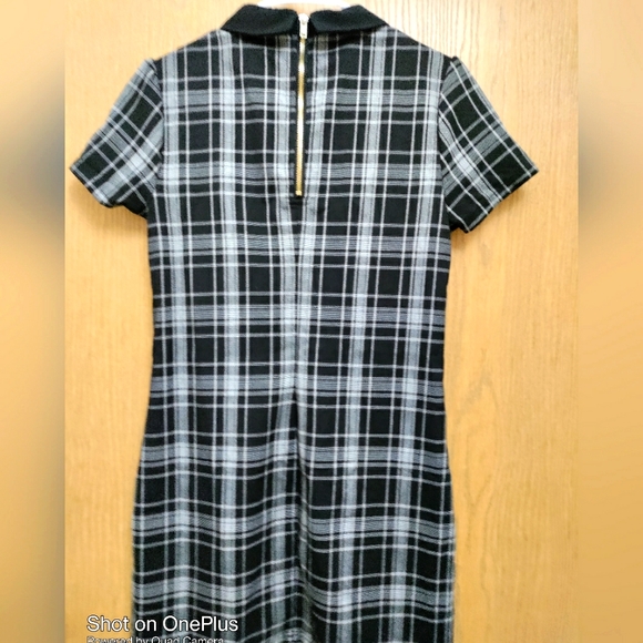 🎁 Forever 21 size Medium plaid dress black and white with back zipper - Picture 3 of 8